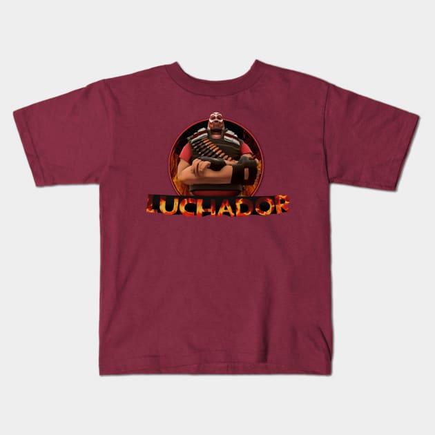 Red Heavy - El Luchador Kids T-Shirt by Marxally